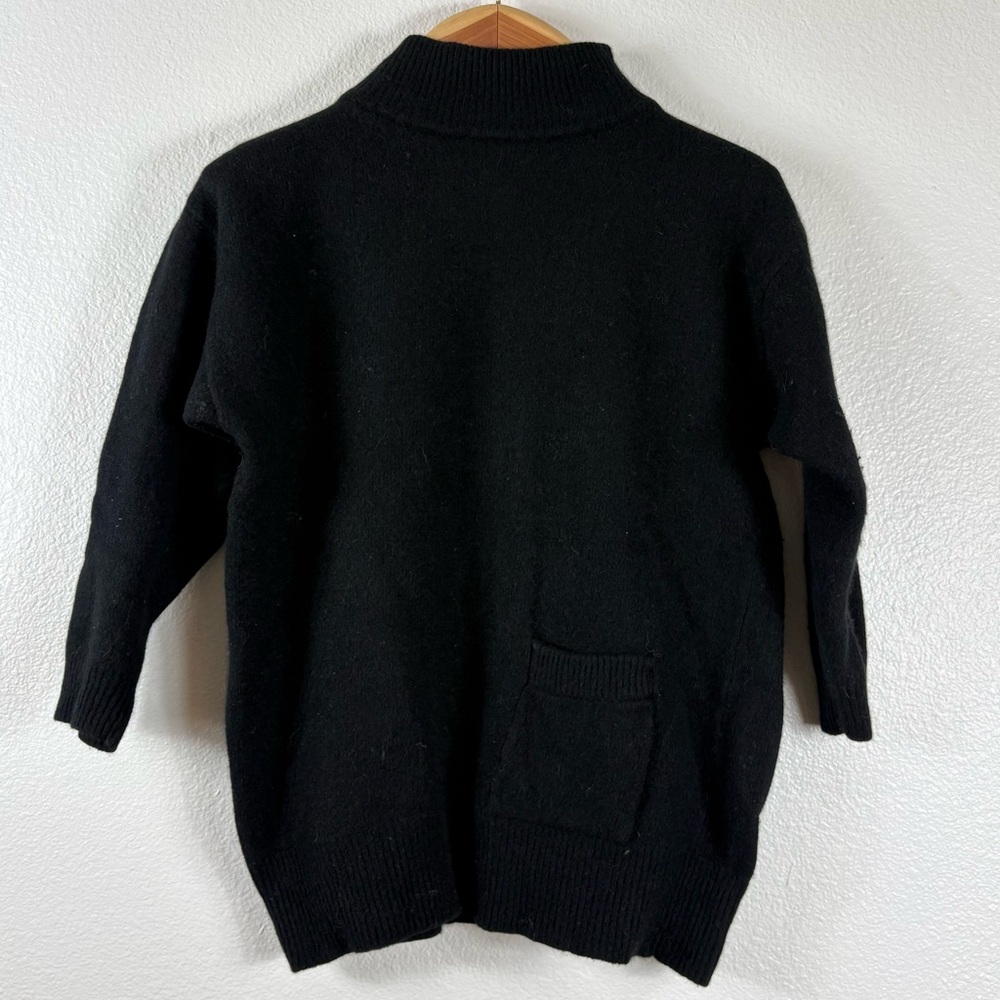 Classic Black Knit Sweater with Pocket